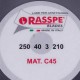 Ніж тефлоновий для слайсера Rasspe 3250.00-T D=250mm (250x210x40x3mm)