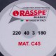 Ніж тефлоновий для слайсера Rasspe 3220.00-T D=220mm (220x180x40x3mm)