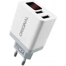 Зарядний пристрій USB з вимірником струму XoKo WС-350 білий