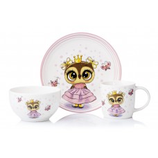 Набір дитячого посуду Ardesto Princess owl AR-3453-OS 3 предмети
