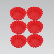 Набір силіконових форм для випікання Maestro MR-1176-red 6 предметів 8 см червоний