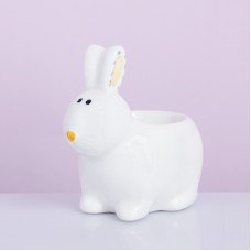 Підставка під яйце керамічна Кролик білий Великодній 6800 білий