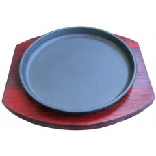 Сковорода 19 см чавунна, з дерев'яною підставкою Empire М-9934