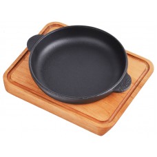 Сковорода чавунна на дошці 14 см Brizoll H-1425-Д