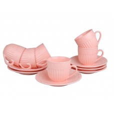 Чайний сервіз Lefard Ажур 722-123 12 предметів рожевий