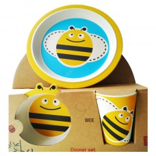Дитячий набір посуду Fissman Бджілка FS-9494 3 предмета жовтий