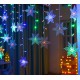 Гірлянда від мережі новорічна на 96 лампочок Сніжинки 13719 4х0.6 м мультиколор