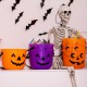 Декор на Хелловін Відро для цукерок Гарбуз Посмішка 13624 18х18х14 см фіолетове