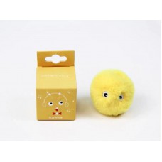 Інтерактивна іграшка м'ячик волохатий для кішок зі звуками птахів 10078 5 см жовта