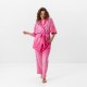 Комплект жіночий із плюшевого велюру штани та халат Рожевий леопард 3420_L 15965 L