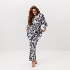 Комплект жіночий з плюшевого велюру штани та халат Чорна пантера 3424_XL 15982 XL
