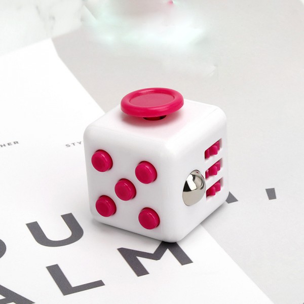 Кубик антистрес Fidget Cube 14125 3.5х3.5х4 см білий з рожевим