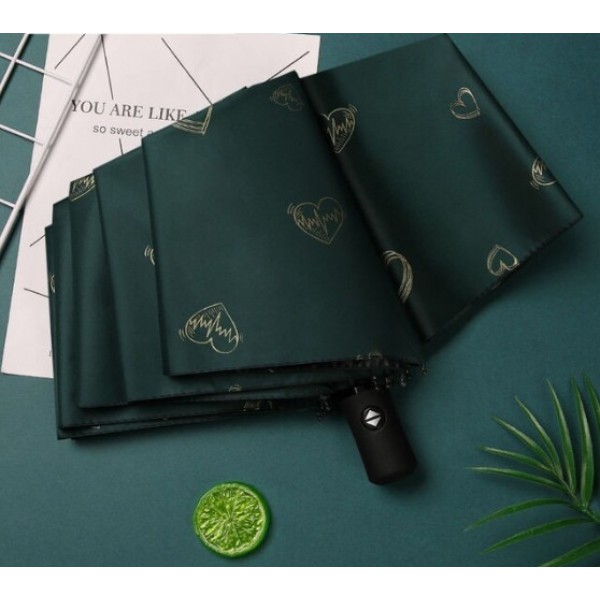 Міні-парасолька складана Зелене серце 7840 95 см