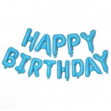 Набір надувних кульок Happy Birthday Light Blue 5959 13 предметів світло-блакитний