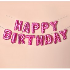 Набір надувних кульок Happy Birthday Pink 5962 13 предметів рожевий