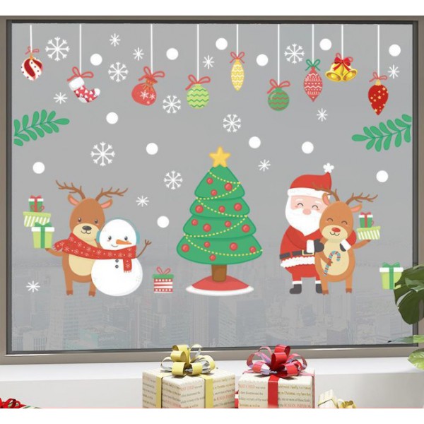 Набір новорічних наклейок на вікно Happy New Year 2 13797 60х90 см 1 лист