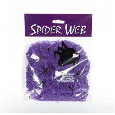 Павутина з павуками на Хелловін 13652 фіолетова 20 г 2 павука