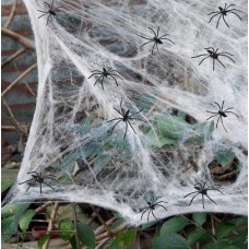 Павутина з павуками на Хеллоуїн 5219 біла 100 г 20 павуків