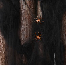Павутина з павуками на Хеллоуїн 5220 чорна 20 г 2 павука