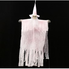 Підвісний декор на Хелловін Смерть 13630 100х62 см білий з рожевим