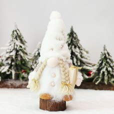 Фігура новорічна Гном світиться 9035 27 см білий