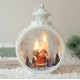 Ліхтар новорічний декоративний круглий Дід Мороз 13997 білий