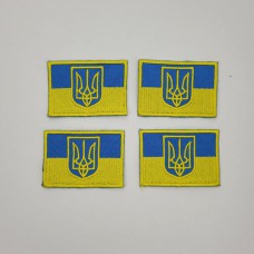 Шеврон на липучках Прапор з гербом ЗСУ 20221814 6677 4х6 см
