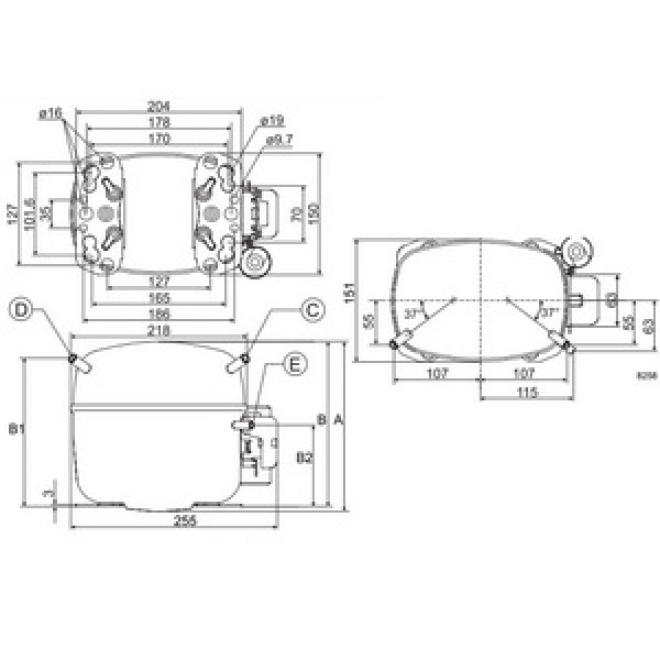 Компресор для холодильника SECOP (DANFOSS) SC15MLX R404а/R507а 1285W (з пусковим реле BN171)