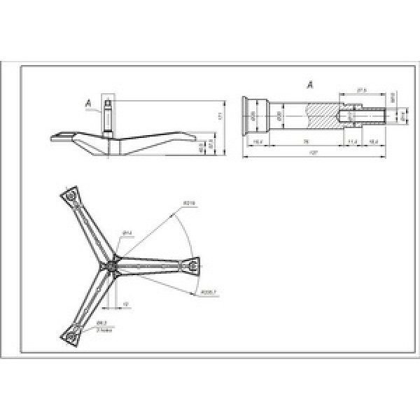 Хрестовина барабана для пральної машини Samsung DC97-00124B L=127mm