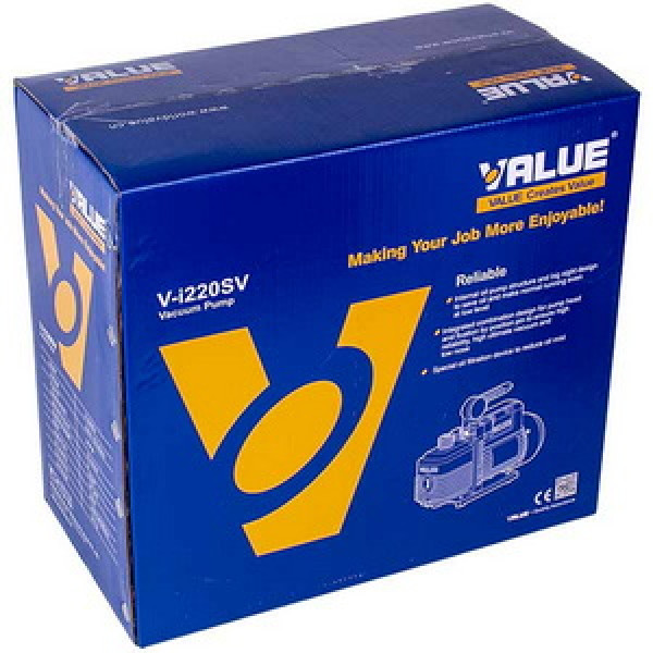 Вакумний насос з манометром Value VI 220-SV (2 ступ., 51 л/хв.)