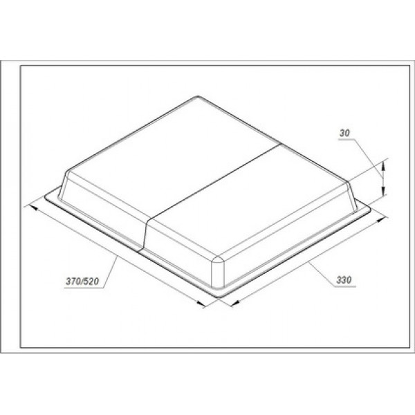 Деко універсальне для духовки 330x370/520x30mm (з 2-х частин)