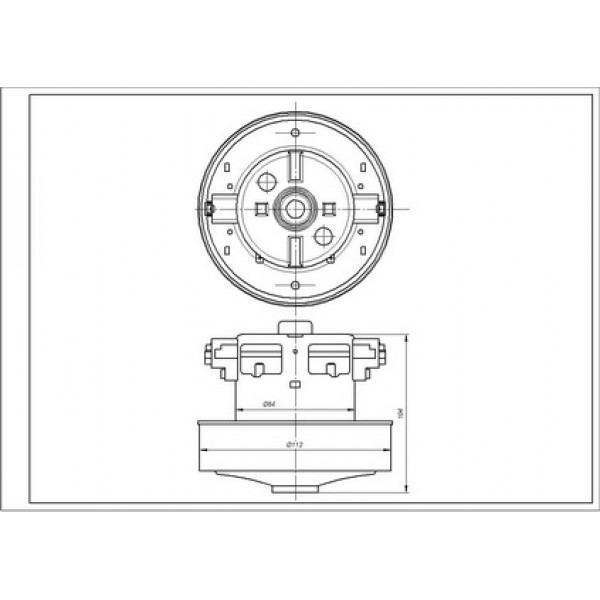 Двигун для пилососа Rowenta RS-RT900070 23150M-L D=112/84 mm H=33/104 mm 2000 W