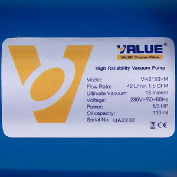 Вакуумний насос Value mini VI 215 S-M (2 ступ./42 л/хв.)