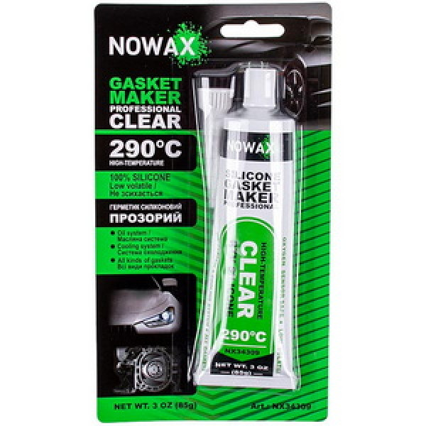 Герметик силіконовий (високотемпературний) Nowax NX34309 85g прозорий