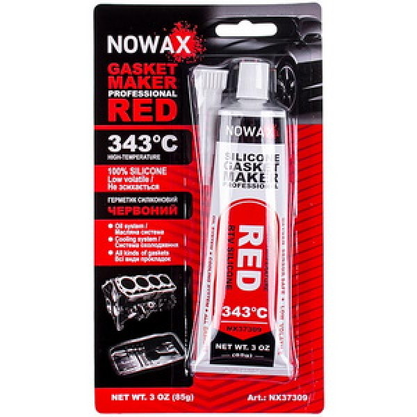 Герметик силіконовий (високотемпературний) прокладок Nowax NX37309 85g червоний