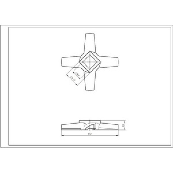 Ніж для м&aposясорубки Zelmer 00631383 NR5 86.1007 D=47mm s=9mm Отвір=9.5x9.5mm