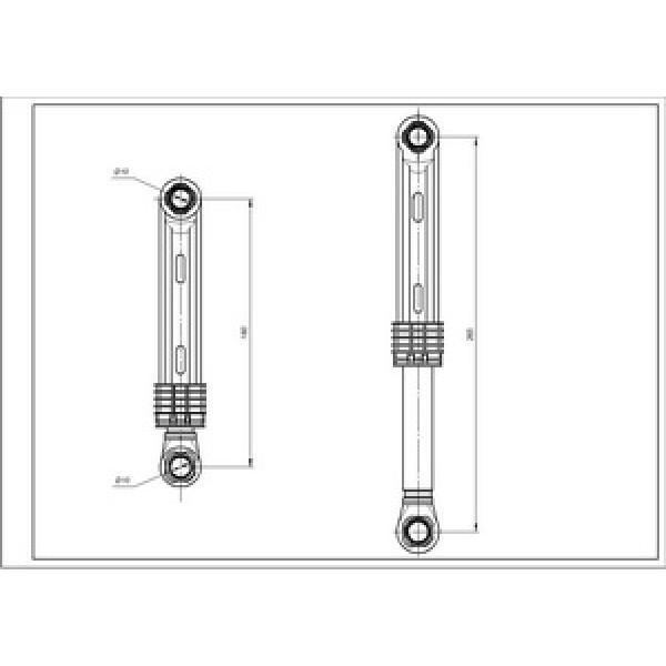 Амортизатор бака для пральної машини Samsung AKS DC66-00343C 60N L=160-265mm D отвору=10mm