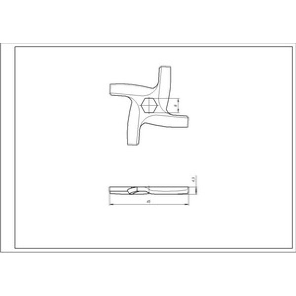 Ніж для м&aposясорубки Moulinex ADR901 D=45mm s=4.5mm Отвір: шестигранний
