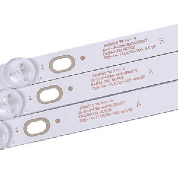 Комплект LED підсвітки JS-D-JP43DM-A81EC + JS-D-JP43DM-B82EC (MS-L2317-A/B V5) для телевізора 43"
