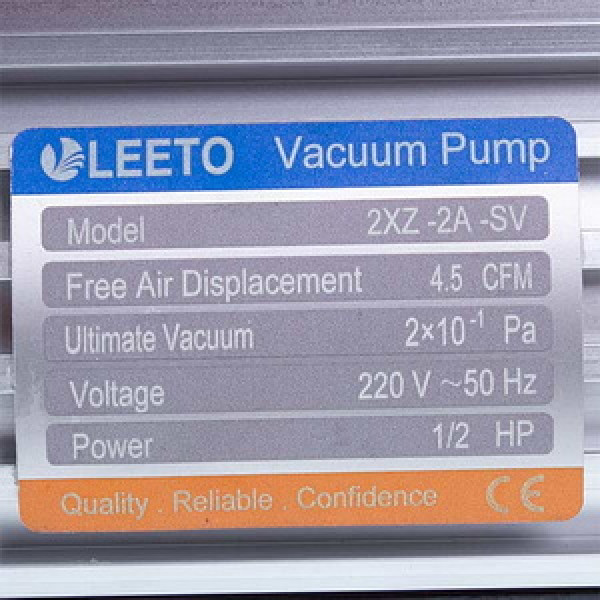 Вакуумний насос із манометром LEETO 2XZ-2A/C-SV (2 ступ./128 л/хв.)