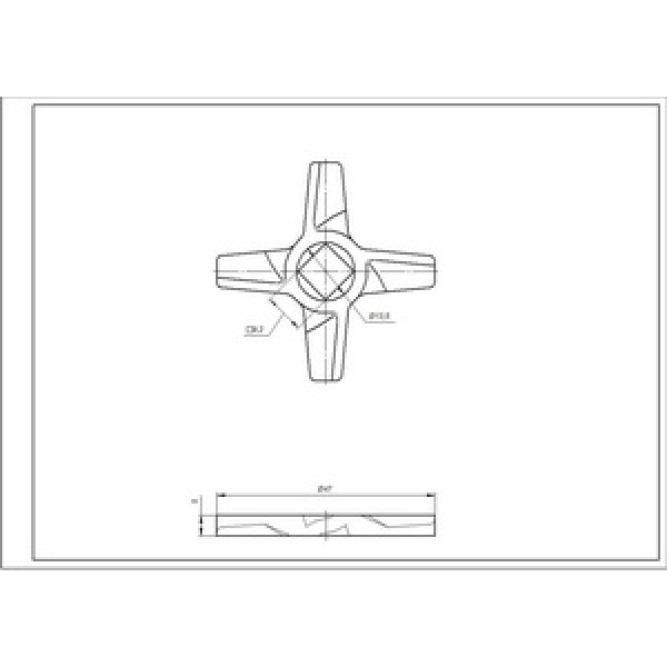 Ніж для м&aposясорубки Zelmer ZMMA025X (A861009) 10003882 D=47mm s=5mm Отвір=9x9mm NR5 (двосторонній)