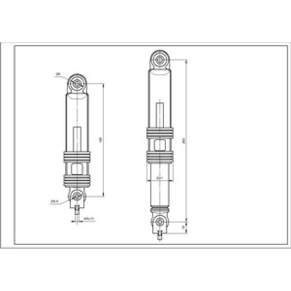 Амортизатор бака для пральної машини Indesit C00303582 CIMA (2 шт.) 80N L=185-260mm D отвору=8mm