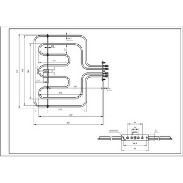 Тен верхній (гриль) для духовки Ardo 524013300 2500W (700+1800W)