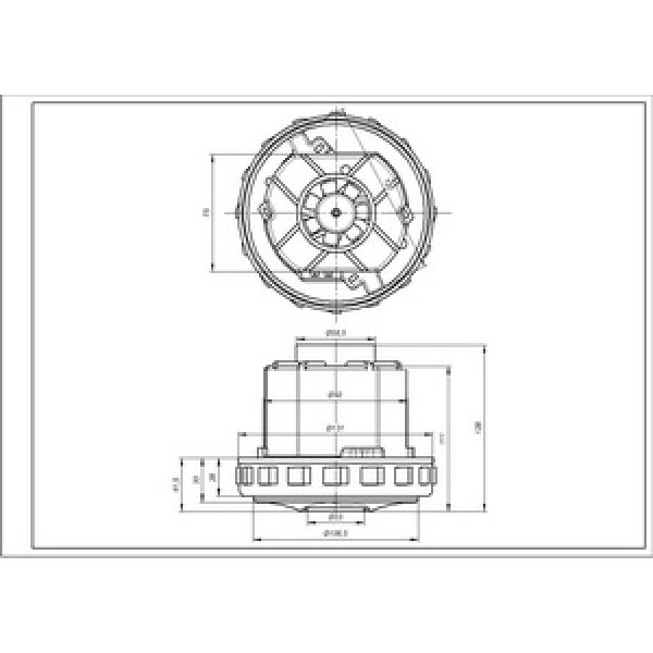 Двигун для мийного пилососа DeLonghi 5119110031 Domel 1600W D=131/92mm H=28/129mm