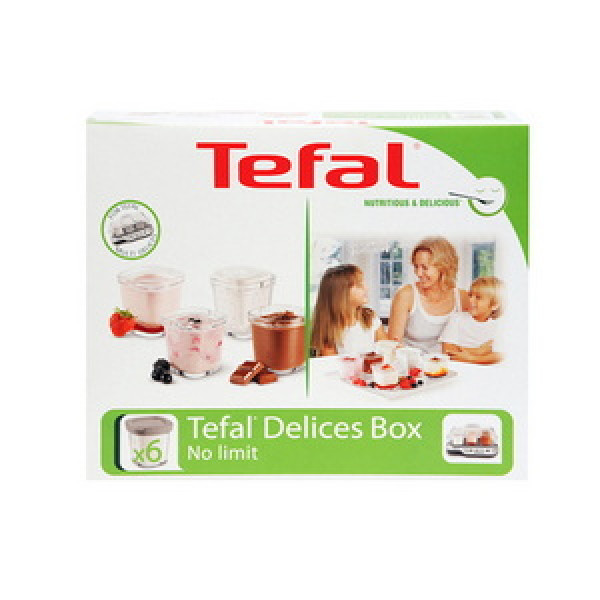 Набір баночок для йогуртниці Tefal XF1001E1 (6шт) B=74mm H=74mm (червона кришечка)