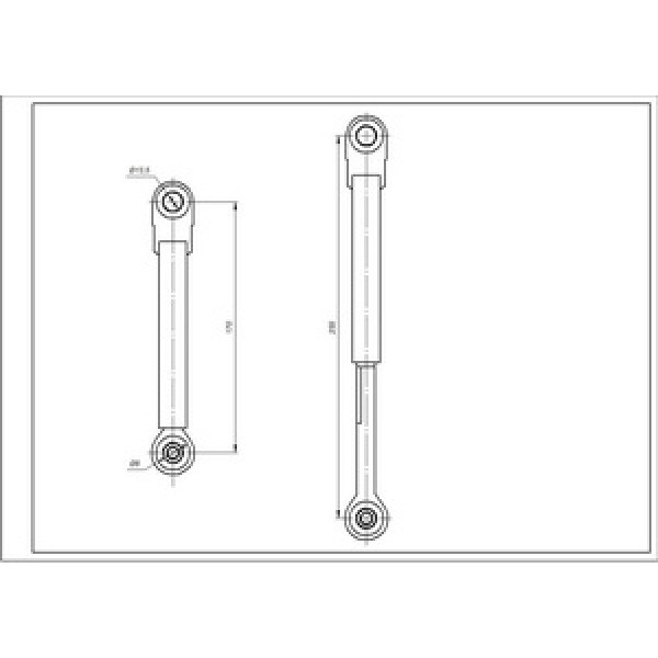 Амортизатор бака для пральної машини Bosch 00673541 з дюбелем (2 шт.) L=170-250mm D отвору=8/14mm
