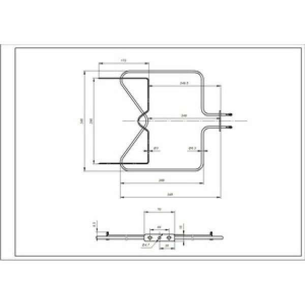 Тен нижній для духовки Indesit C00857528 1150W 230V B=345mm L=345mm
