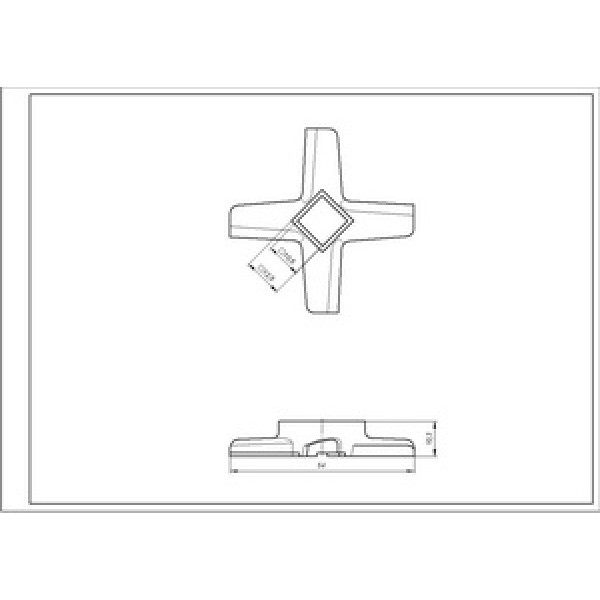 Ніж для м&aposясорубки Kenwood KW714431 D=54mm s=10.5mm Отвір=10.5x10.5mm