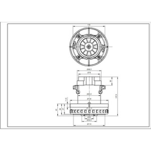 Двигун для мийного пилососа VAC047UN SKL 1400W D=137/78mm H=37/139mm