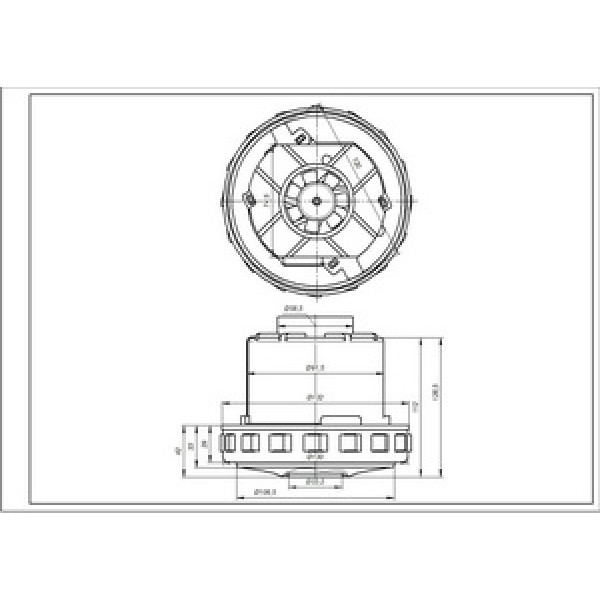 Двигун для мийного пилососа Zelmer \ Bosch 00145664 Domel 1600W D=130/92mm H=30/130mm
